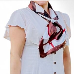 Scarf Multicolor Brown/Beige/redColor Unbranded Polyester 34.5x33.5 in approx.